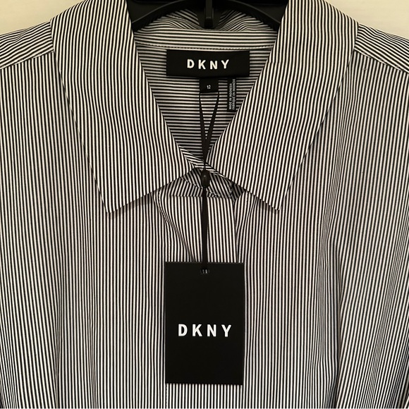 DKNY Gray Dress with Black Belt Size 12 NWT - Picture 3 of 3